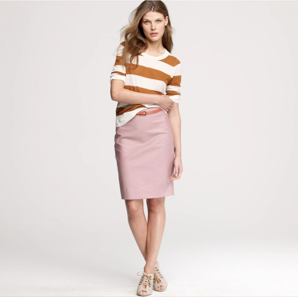 J. Crew Soft Pink Cotton Pencil Skirt Size 4 NWT
